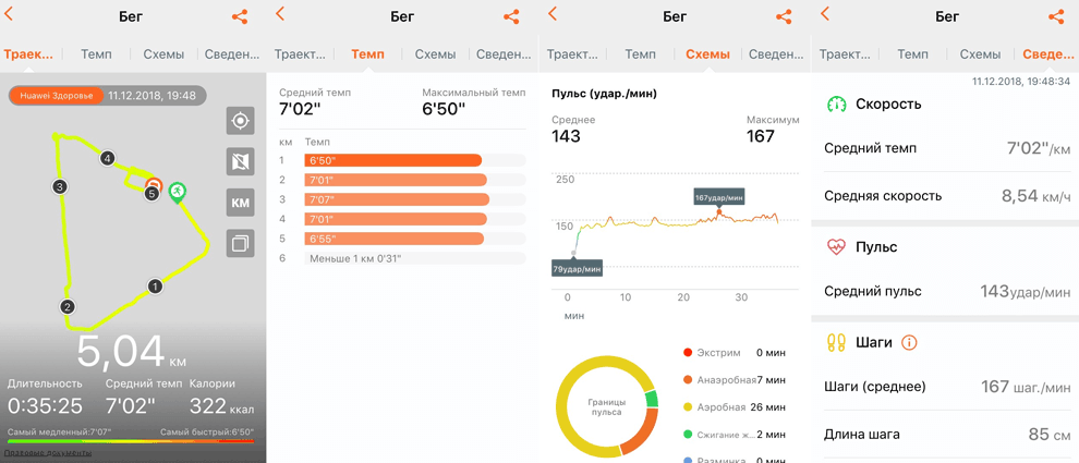 Беговая тренировка с Honor Band 4